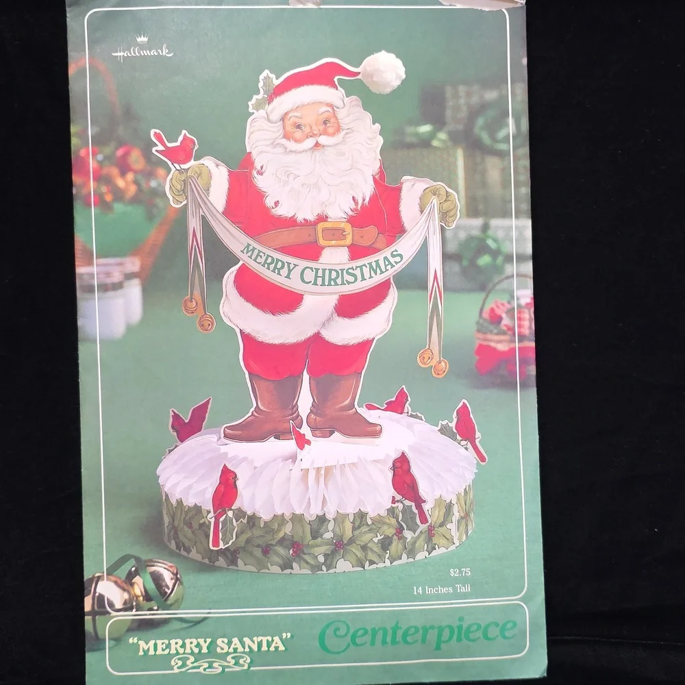 Hallmark‎ Merry Santa Christmas Centerpiece in Red and White 14